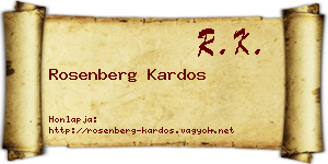 Rosenberg Kardos névjegykártya